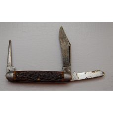 Pal Cutlery Company In Very Good Condition With Brown Bone Covers 3 1/4
