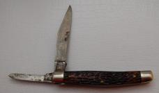 Schrade In Very Good Condition With Brown Delrin Covers 3 1/4