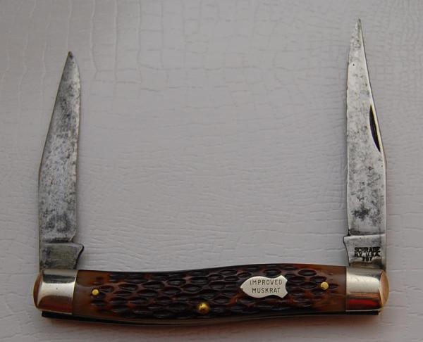 Schrade In Excellent Condition With Brown Synthetic Covers 3 7/8