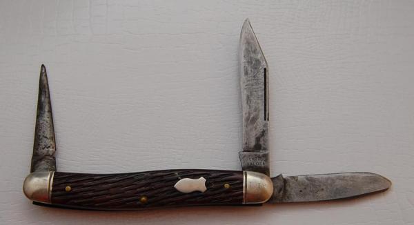 Schrade In Very Good Condition With Brown Synthetic Covers 4