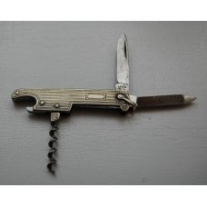 Landers, Frary and Clark Bartenders Knife In Excellent Condition With Metal Covers 2 7/8" Long (372)