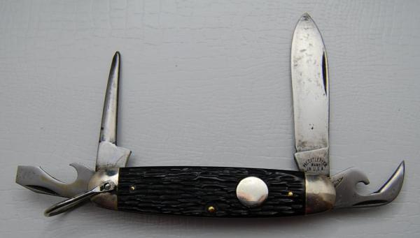 Pal Cutlery Company Unofficial Scout With Black Bone Covers 3 3/4 Pal Cutlery Company Unofficial Scout With Black Bone Covers 3 3/4