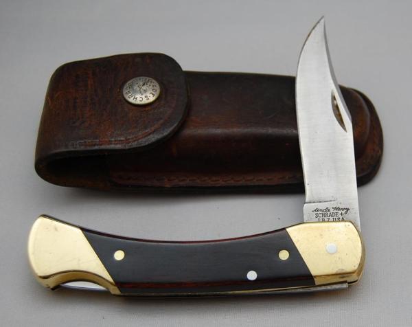 Schrade In Very Good Condition With Resin Impregnated Hardwood Covers 5 Schrade In Very Good Condition With Resin Impregnated Hardwood Covers 5