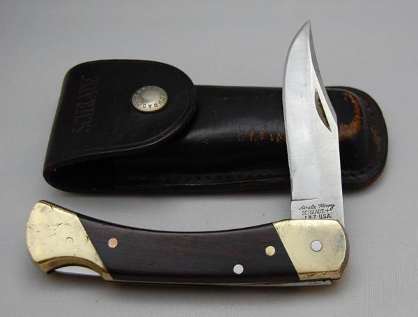 Schrade In Very Good Condition With Resin Impregnated Hardwood Covers 5 Schrade In Very Good Condition With Resin Impregnated Hardwood Covers 5