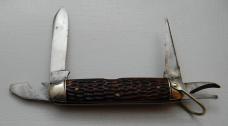Schrade In Very Good Condition With Brown Jigged Bone Covers 3 5/8