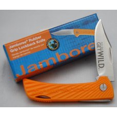 Official BSA Boy Scout Pocket Knife In Mint Condition With Orange Rubber Covers 3 3/8" Long (596)