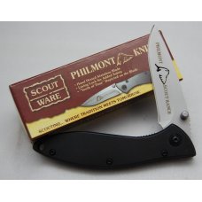 BSA Philmont Scout Ranch Pocket Knife In Mint Condition With Black Stainless Steel Covers 4" (600)