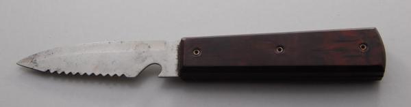 Unmarked Fixed-Blade Knife In Excellent Condition With Synthetic Covers 7 1/2" Long (603)