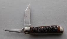 Hibbard Spencer Bartlett In Very Good Condition With Brown Jigged Bone Covers 3 1/2" Long (607)