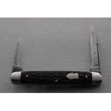 Unmarked Pocket Knife In Very Good Condition With Brown Jigged Bone Covers 3 1/4