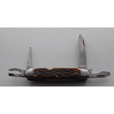 Camillus In Very Good Condition With Brown Jigged Bone Covers 3 34 Long 673