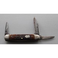 Iroquois In Very Good Condition With Brown Jigged Bone Covers 3 3/4" Long (674)