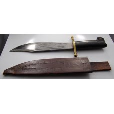 Collins & Co. Fixed-Blade Knife In Excellent Condition With Smooth Green (Black) Bone Covers (702)