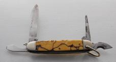 Dictator Unofficial Scout Knife In Excellent Condition W/Light Brown Mottled Synthetic Covers (707)