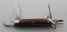 Empire Unofficial Scout Pocket Knife In Excellent Condition With Brown Jigged Bone Covers (717)
