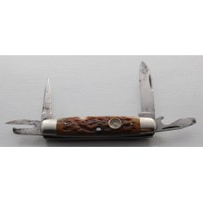 Cattaraugus Unofficial Scout Pocket Knife In Excellent Condition With Brown Jigged Bone Covers (723)