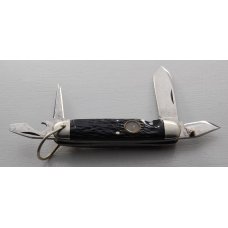 Cattaraugus Unofficial Scout Pocket Knife In Excellent Condition With Black Jigged Bone Covers (724)