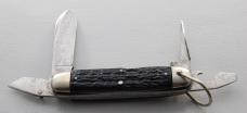 Cattaraugus Unofficial Scout Pocket Knife In Excellent Condition With Black Jigged Bone Covers (724)