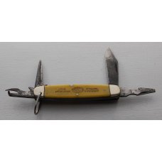 New York Knife Co Unofficial Scout Knife In Very Good Condition WWaterfall Celluloid Covers 730