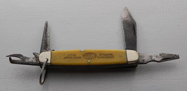 New York Knife Co. Unofficial Scout Knife In Very Good Condition W/Waterfall Celluloid Covers (730) New York Knife Co. Unofficial Scout Knife In Very Good Condition W/Waterfall Celluloid Covers (730)