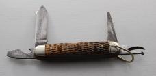 Schrade Unofficial Scout Pocket Knife In Excellent Condition With Brown Jigged Bone Covers (731)