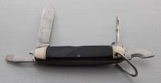 Camillus Unofficial Scout Pocket Knife In Excellent Condition W/Smooth Black Synthetic Covers (736)