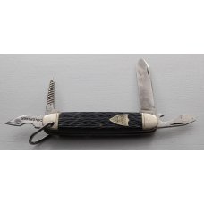 Camillus Unofficial Scout Pocket Knife In Excellent Condition WBlack Jigged Synthetic Covers 740