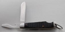Ikco Unofficial Scout Pocket Knife In Excellent Condition With Black Jigged Synthetic Covers (742)