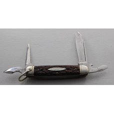 Buster Brown Shoe Co. Unofficial Scout Knife In Excellent Condition W/Brown Jigged Bone Covers (752)