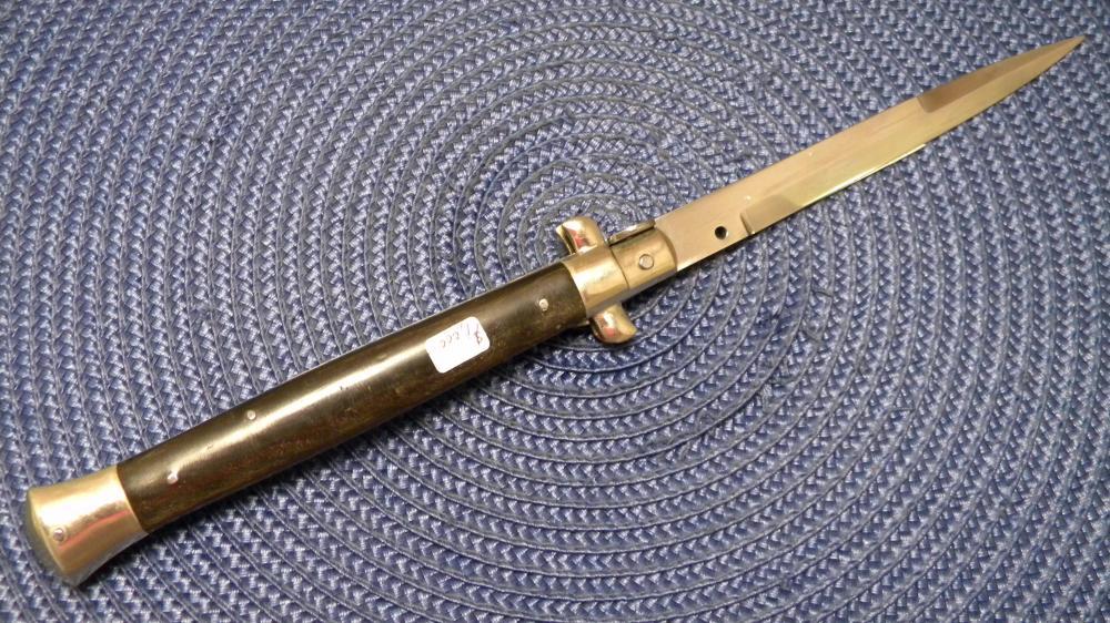 INOX 11" Horn Picklock Italian Stiletto Switchblade Knife