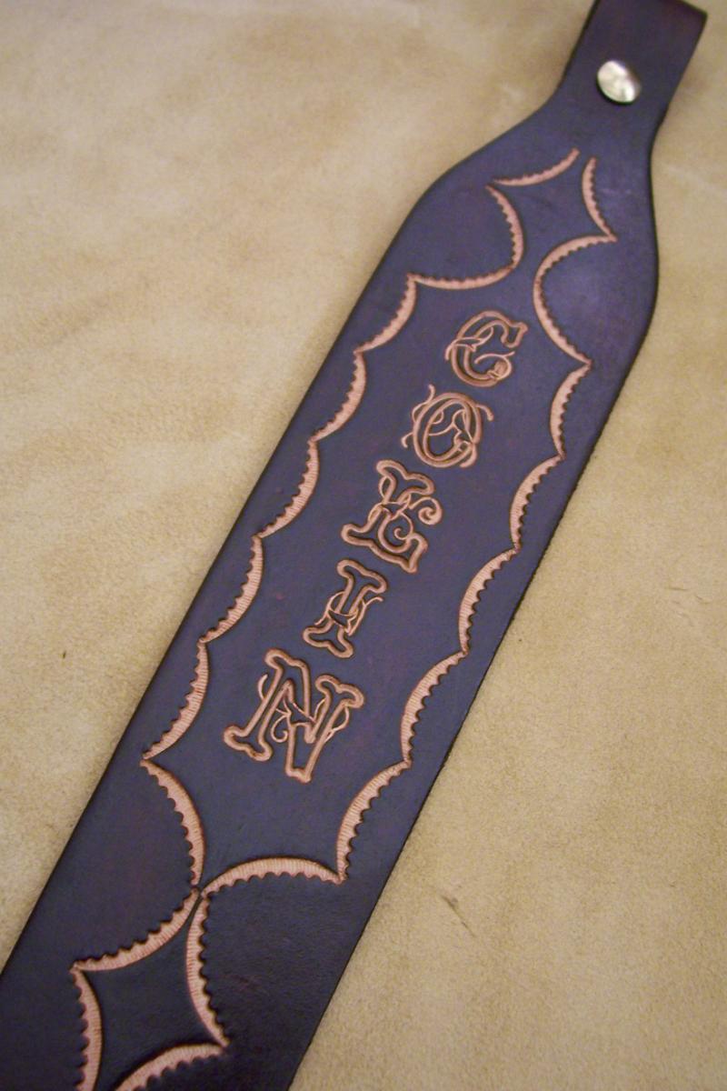 Custom Leather Rifle Sling / Shotgun Sling Custom Tooling
