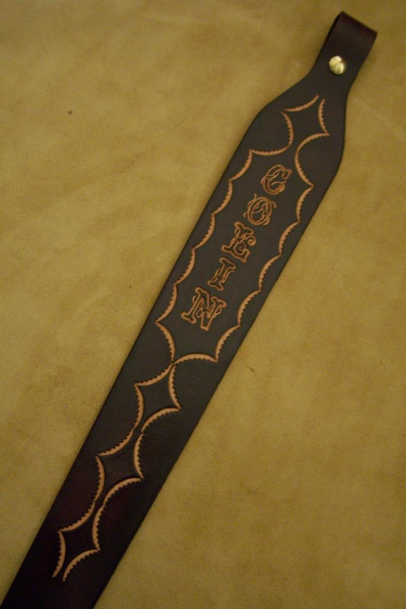 Custom Leather Rifle Sling / Shotgun Sling Custom Tooling