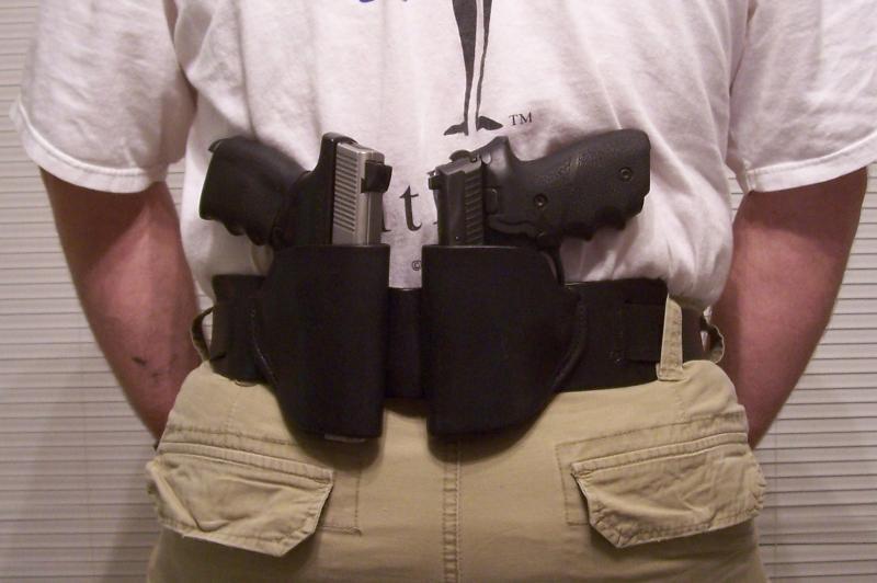 Custom Leather Double Holster Small of Back
