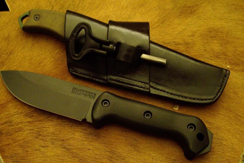 Custom Knife Sheath Fire Steel Loop Sideways / Crossdraw Carry BK