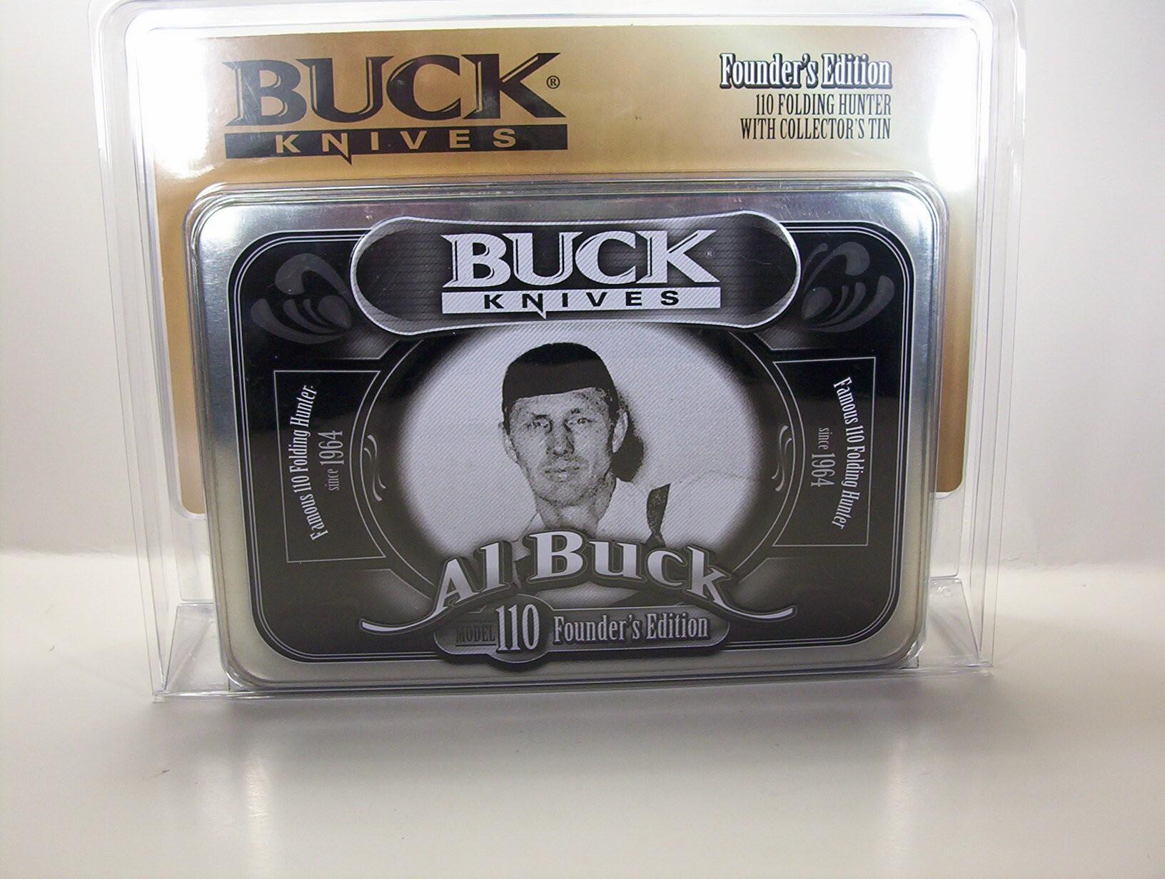 Buck 110 Knife Founders Edition w/Collector Tin NIB USA