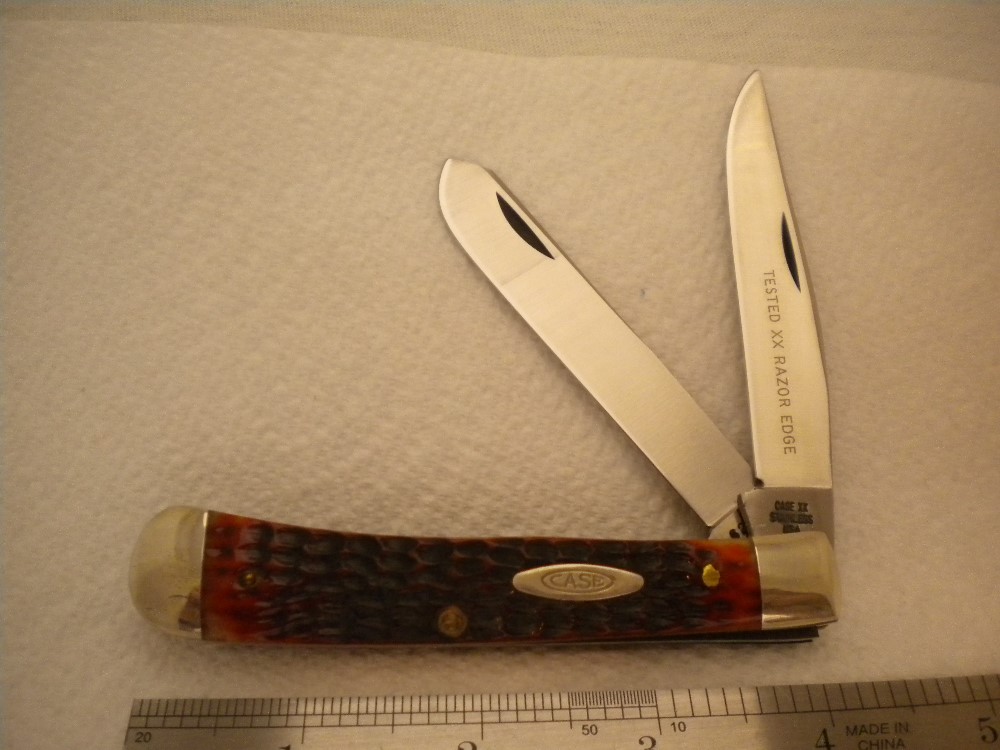 Case Xx Usa Trapper Stainless Circa 1965 1969 Pattern 6254 Ssp Nice Bone