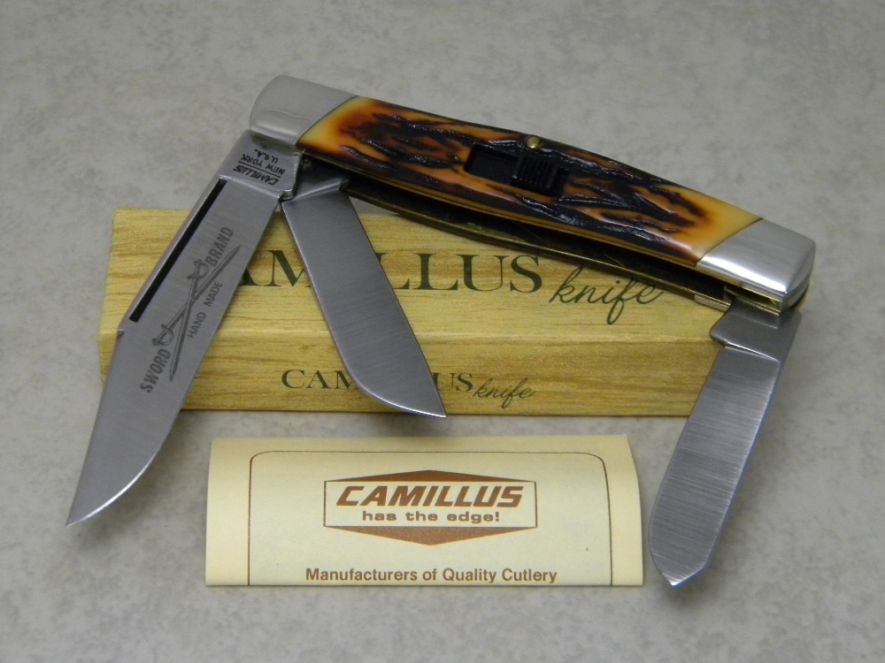 Camillus New York USA Sword Brand 88 Imitation Stag Lock Blade