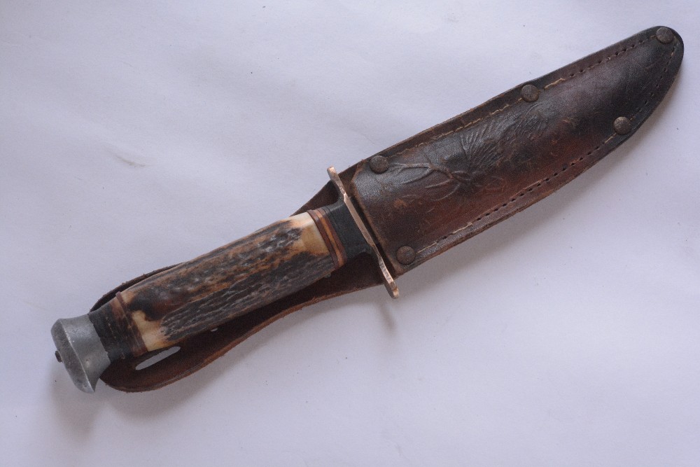 R.J. RICHTER SOLINGEN GERMANY bone handle vintage fixed blade knife