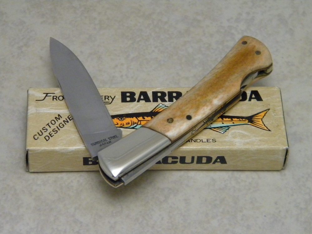 Frost Cutlery Japan Genuine Smooth Bone Barracuda Lockback Knife in Box