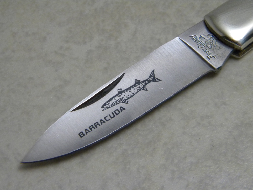 Frost Cutlery Japan Genuine Smooth Bone Barracuda Lockback Knife in Box