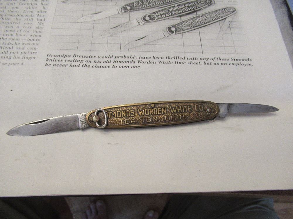 Simonds Worden White Ring Knife 1922 to 1928