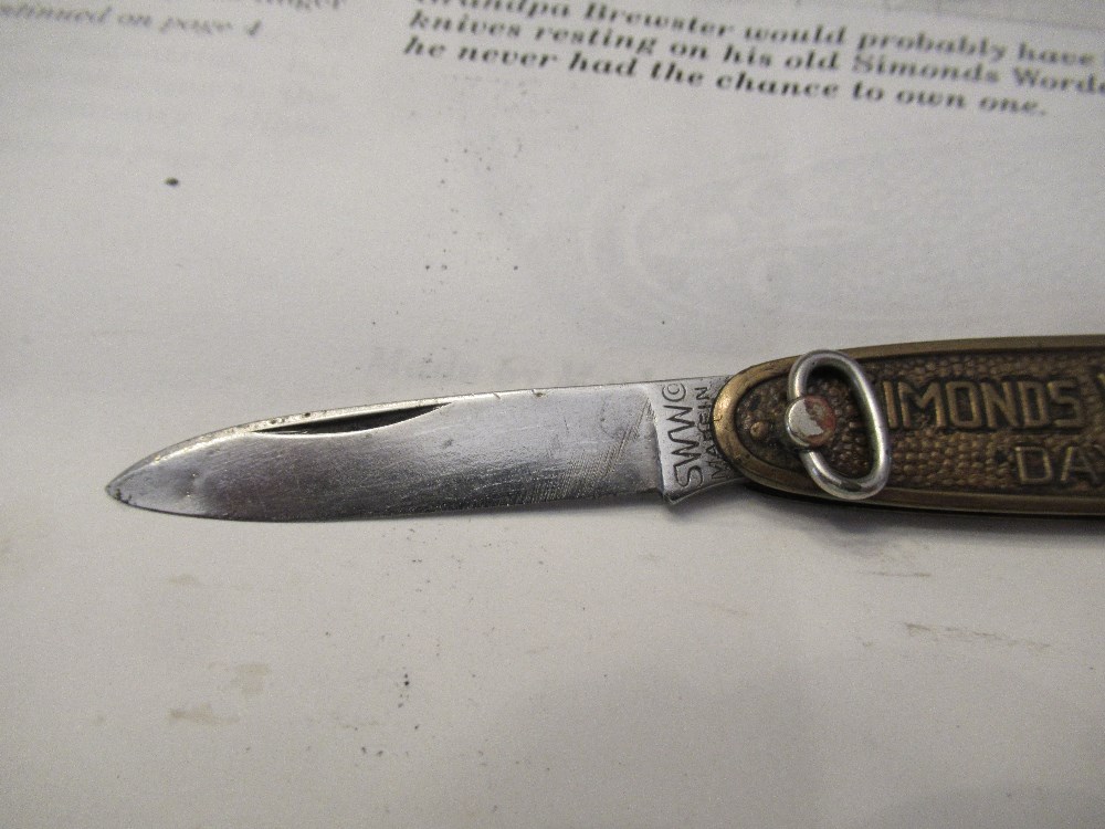 Simonds Worden White Ring Knife 1922 to 1928