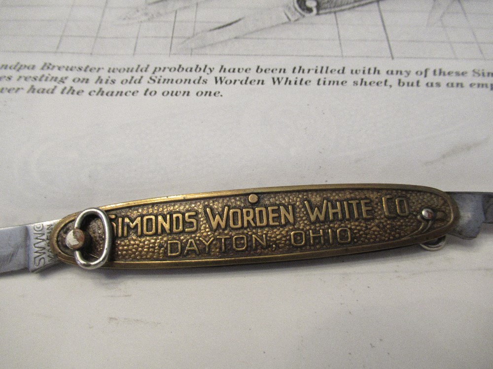 Simonds Worden White Ring Knife 1922 to 1928