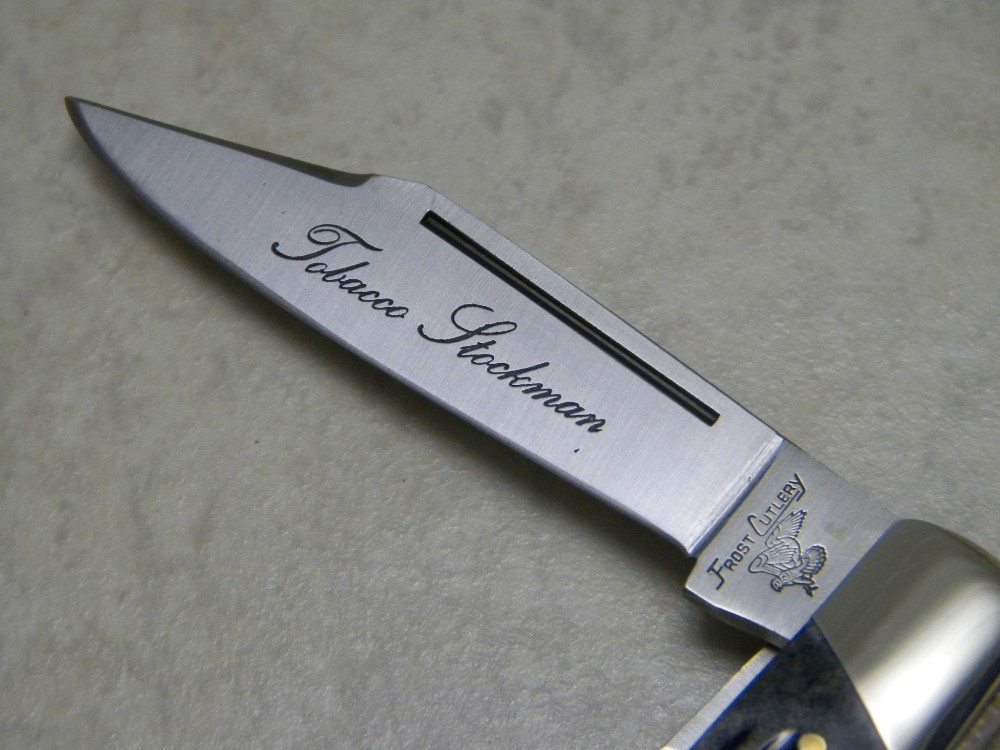 Frost Cutlery Japan Jigged Gray Pick Bone 486GPB Tobacco Stockman Knife in  Box