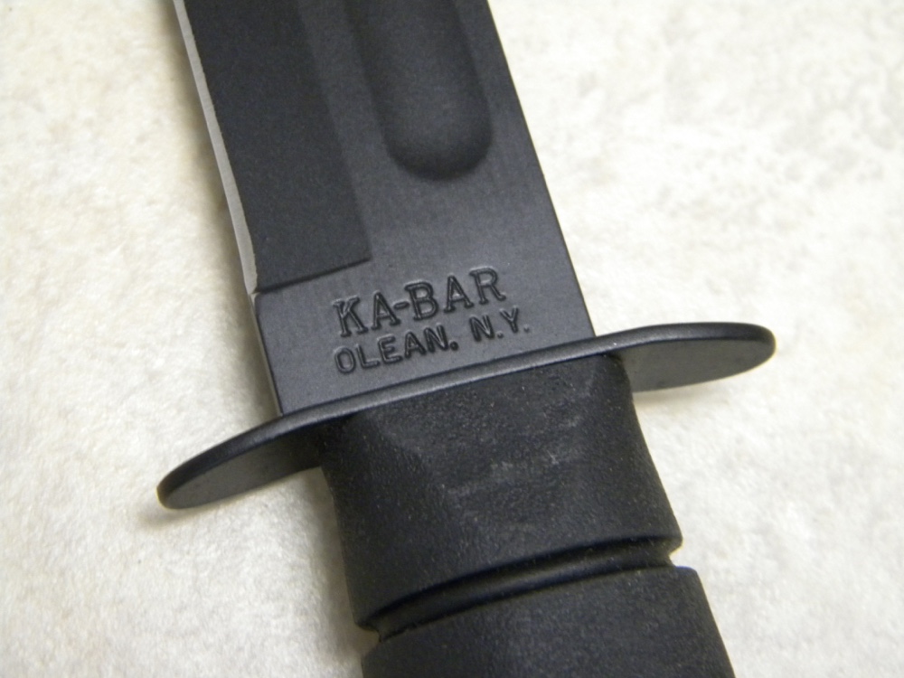 KaBar Olean, NY 1211 USA Black Kraton Fixed Blade Fighting Knife