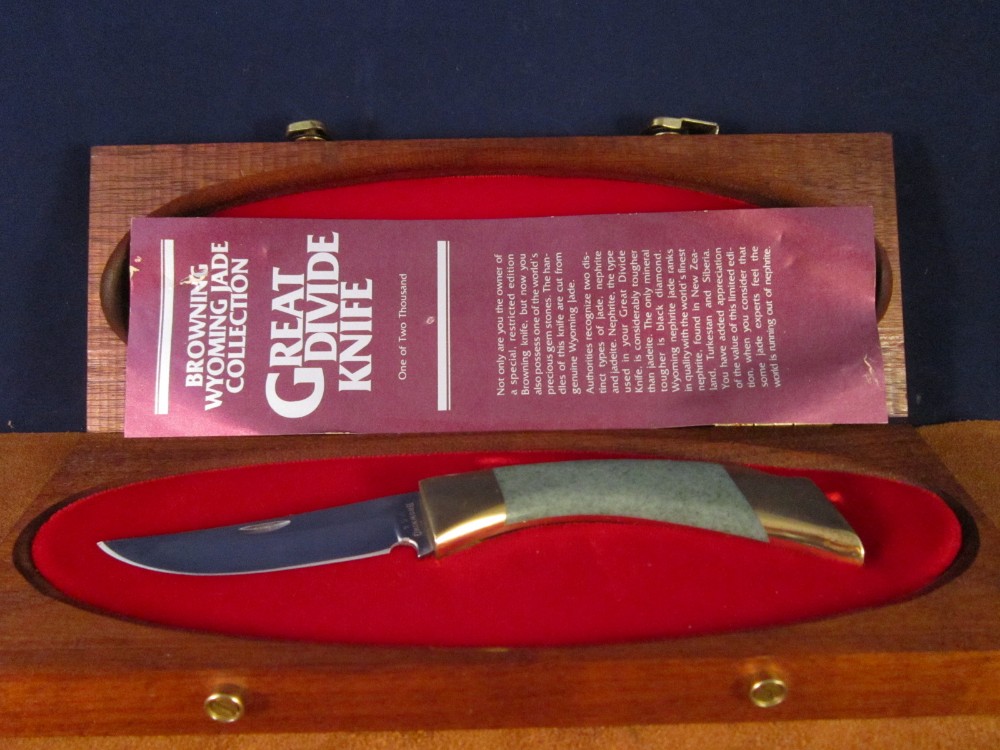 超希少！！browning wyoming jade collection Browning Wyoming Jade Collection Great Divide Knife 1940 of