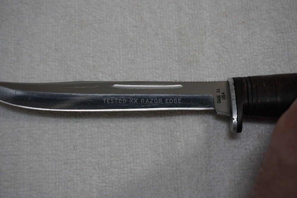 CASE TESTED RAZOR EDGE XX - USA - 316-5 SSP - Knife w/Stacked Leather ...