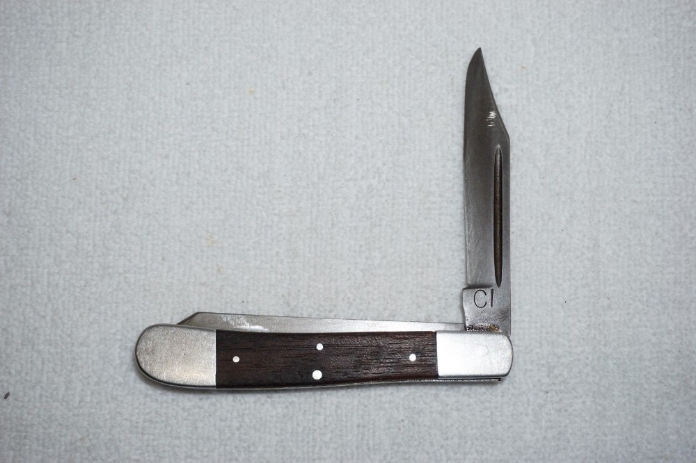 Vintage CI 2 Blade Pocket Knife w/Wood Scales