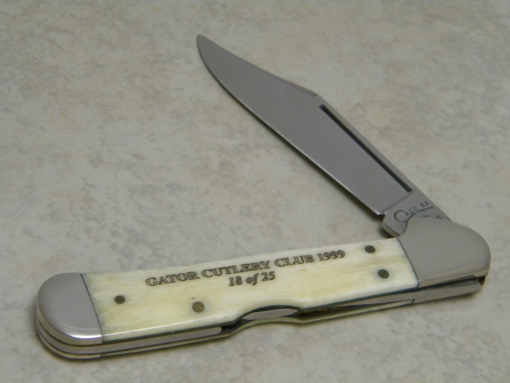Case XX USA Natural Bone 61549L SS 1999 Gator Cutlery Club Copperlock