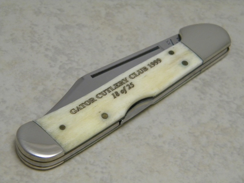 Case XX USA Natural Bone 61549L SS 1999 Gator Cutlery Club Copperlock